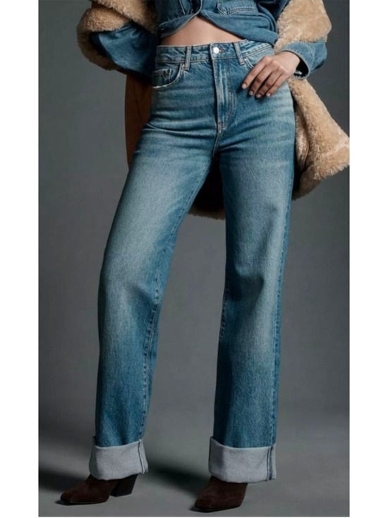 Pilcro Denim - Pilcro Austyn High-Rise Cuffed Wide-Leg Jeans Size 18W